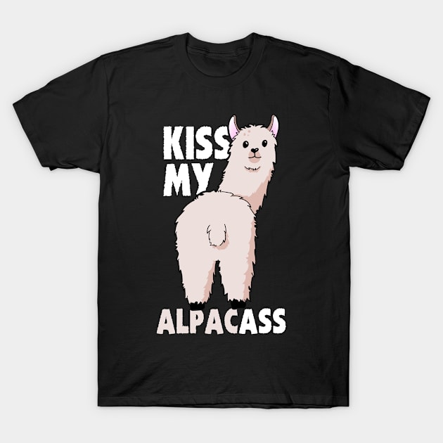 Alpaca Cool Lama Kiss My Ass T-Shirt by Tobias Store